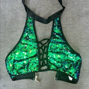 iHeartRaves Sequin Halter Top